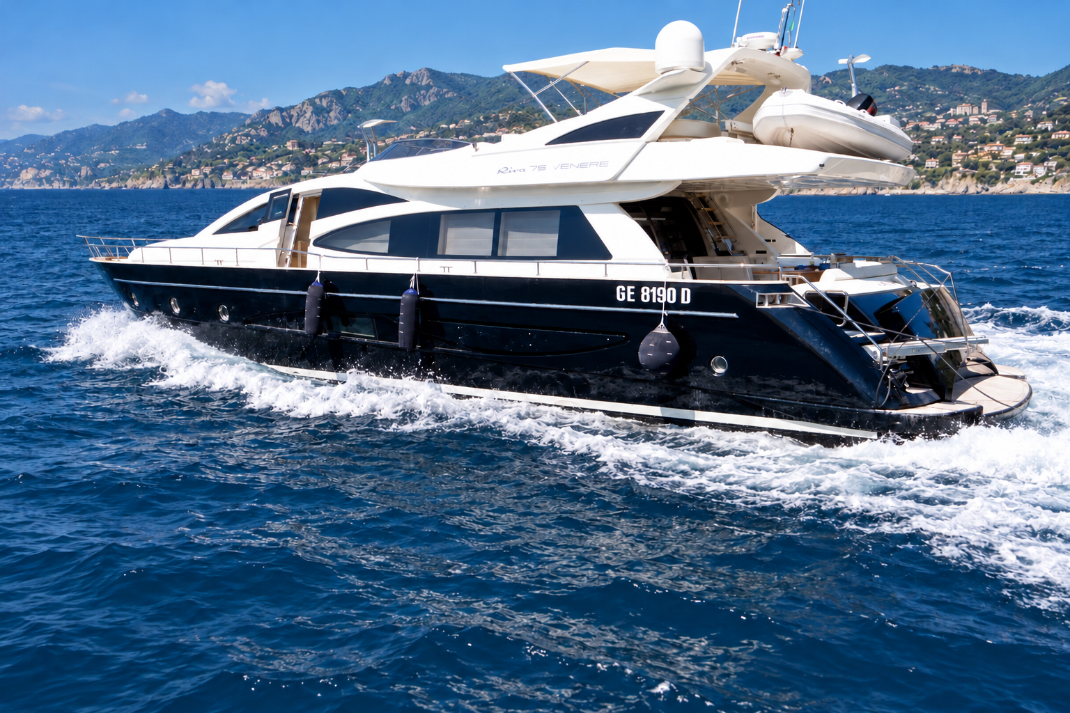 Riva yacht underway