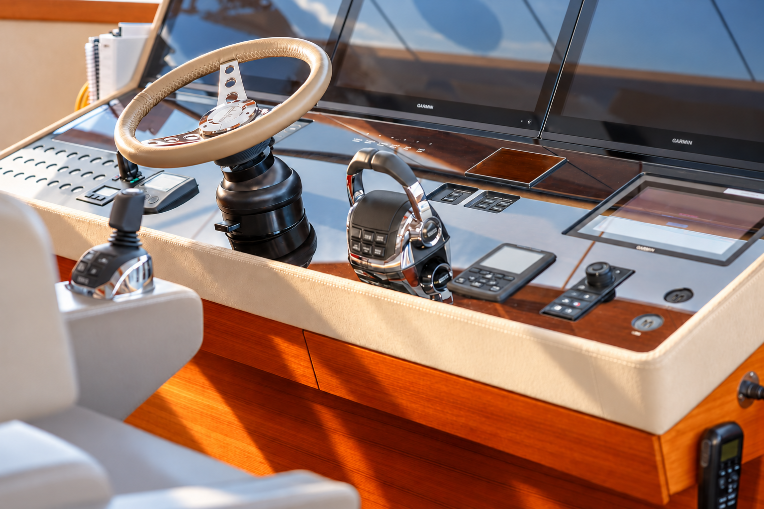 Yacht helm detail